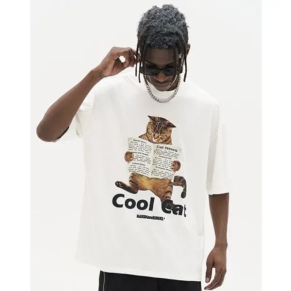 American summer raccoon cat print short-sleeved men and women retro college style round neck niche half-sleeved couple y2k tops
American summer raccoon cat print short-sleeved men and women retro college style round neck niche half-sleeved couple y2k tops