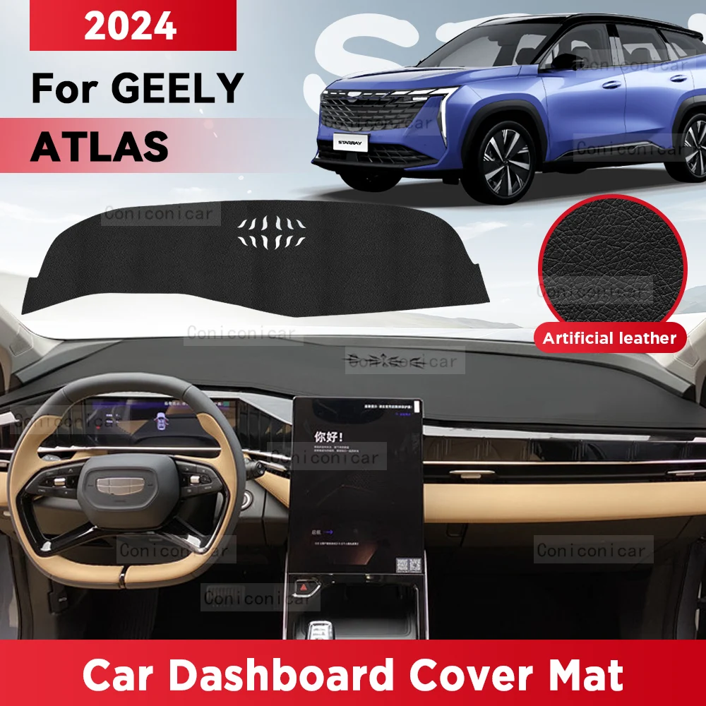

For GEELY ATLAS 2024 Car Dashboard Cover Mat Sun Shade Pad Avoid Light Mat Instrument Carpet Protection Accessories