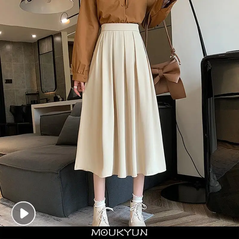 MOUKYUN Korean Style Women's Midi Skirt Autumn High-Waisted Long Skirt Women College Style Pleated A-Line Skirts
MOUKYUN Korean Style Women's Midi Skirt Autumn High-Waisted Long Skirt Women College Style Pleated A-Line Skirts