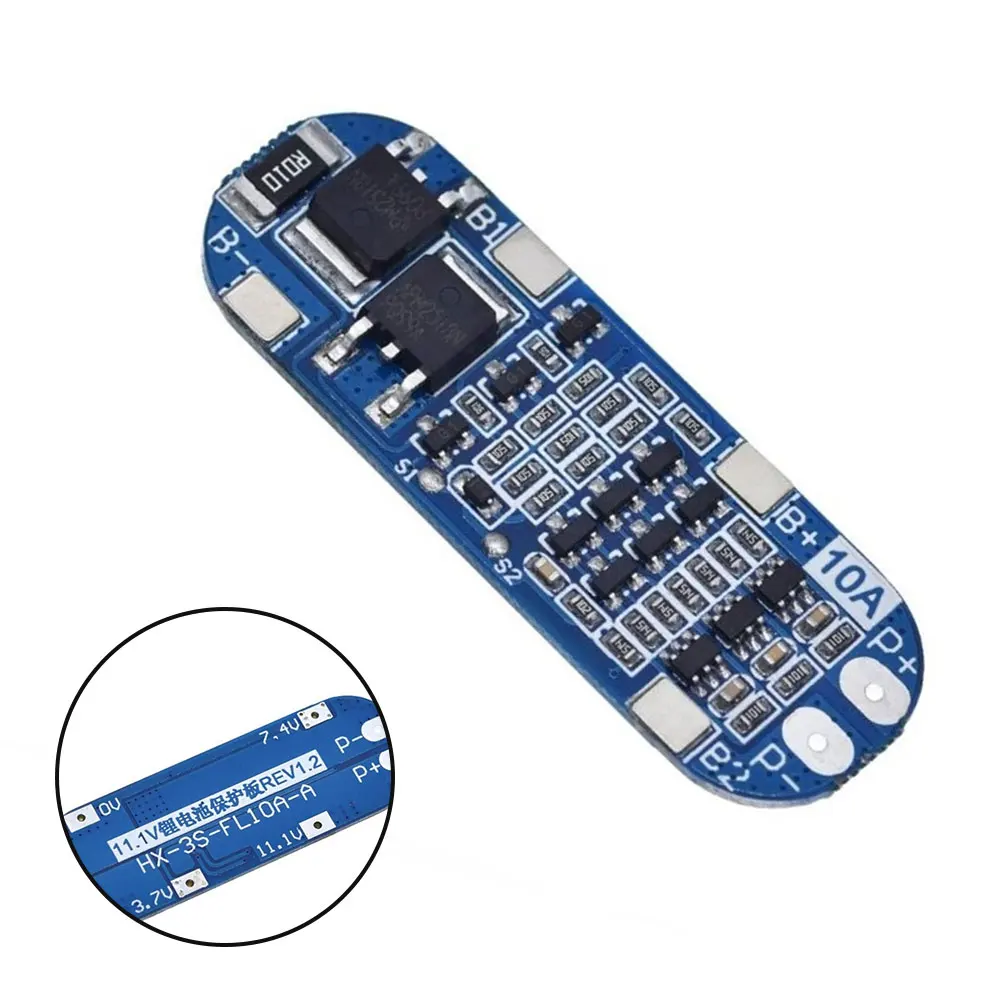 

Lithium Protection Battery Board For Led.lamp Limit Monitoring Power Tool Repairing Supply 3S 10A Balance Batteries