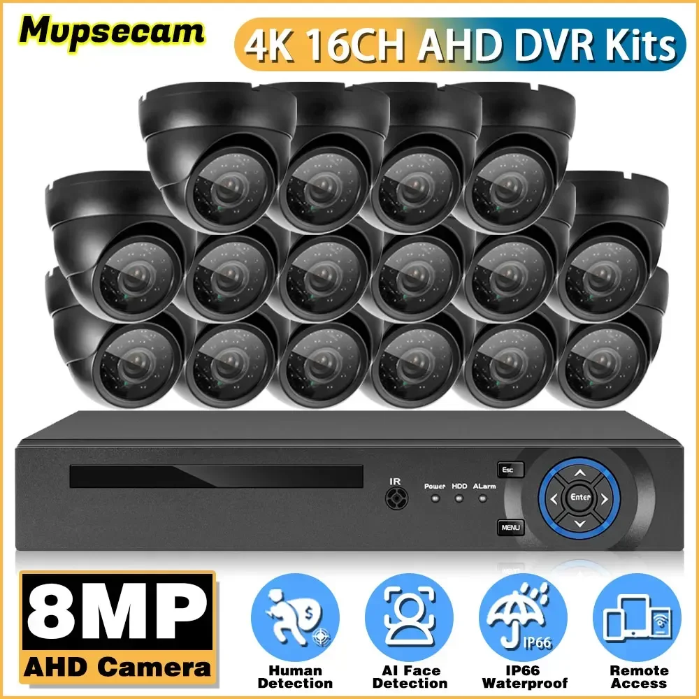 

8MP AHD Camera 16CH 6in1 4K DVR Security System Kit Metal Bullet Cam IR Outdoor Waterproof Video Surveillance System Set Xmeye