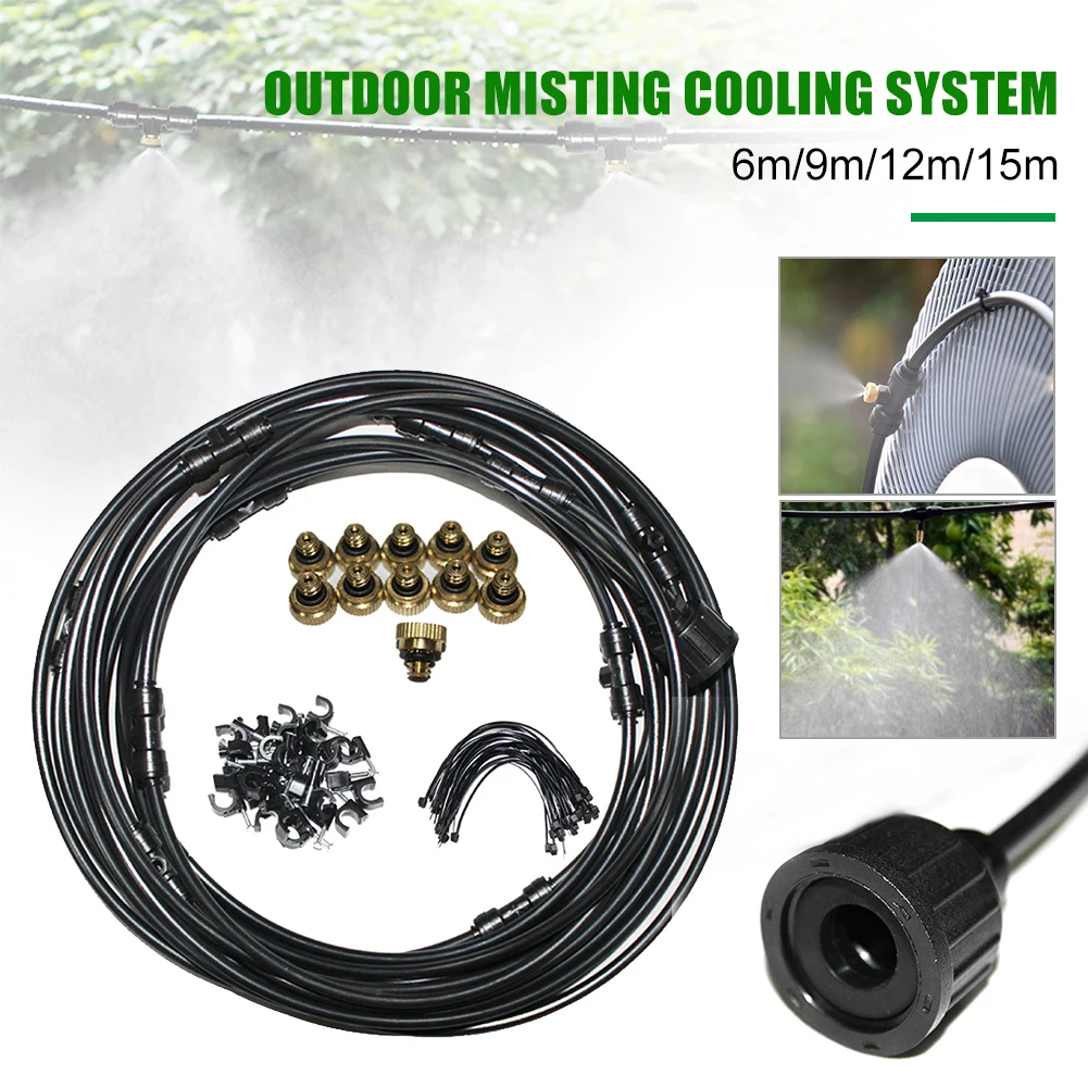 Garden Mister System For Outside Patio Outdoor Cooling System With PE Hose Brass Mist Nozzles 3/4" Adapter For Greenhouse
Garden Mister System For Outside Patio Outdoor Cooling System With PE Hose Brass Mist Nozzles 3/4" Adapter For Greenhouse