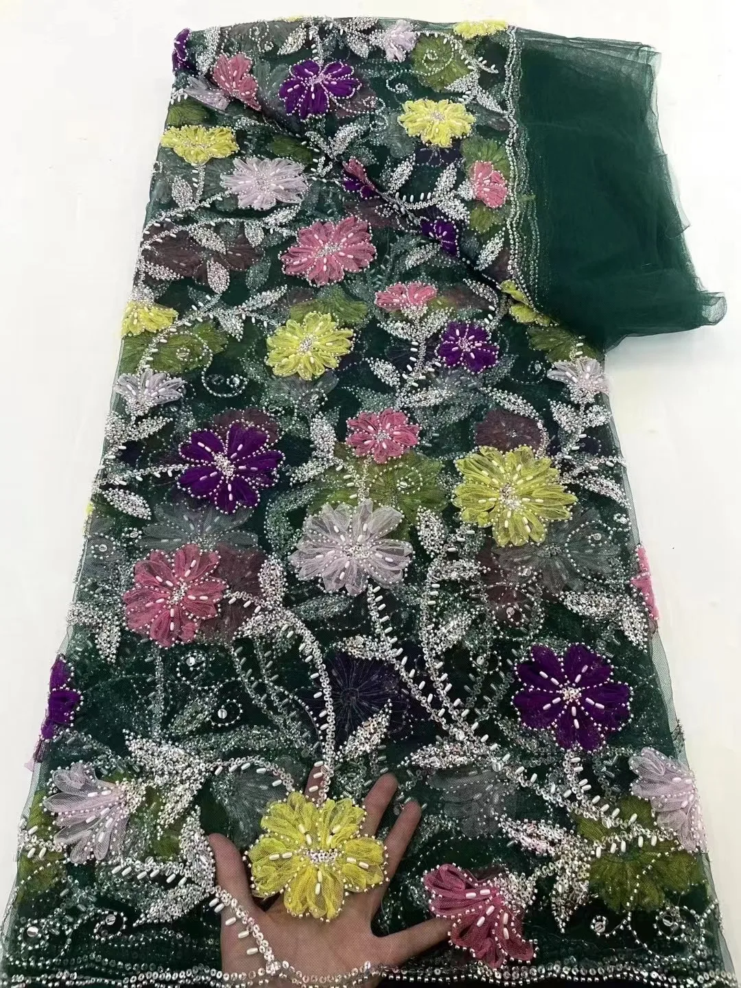 2024 Latest African 3D Flower Lace Fabric Dubai Sequins Tulle Lace Fabric Embroidered Applique Nigerian Fabric For Sewing
2024 Latest African 3D Flower Lace Fabric Dubai Sequins Tulle Lace Fabric Embroidered Applique Nigerian Fabric For Sewing