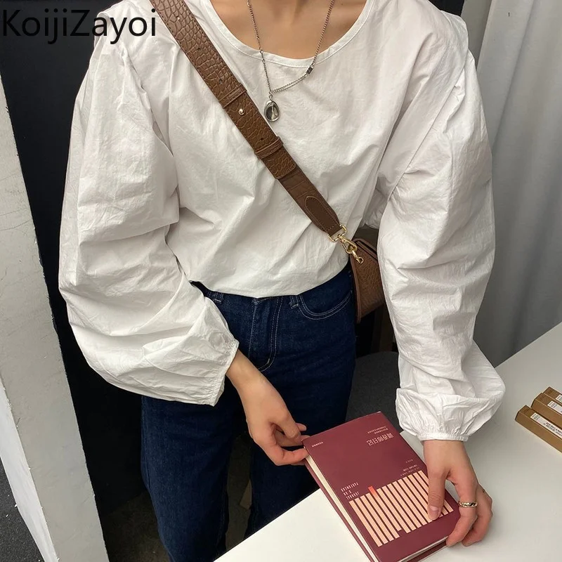Koijizayoi Fashion Women Blouse Loose Korean Hollow Lantern Sleeve Tops Women's Spring Summer Shirt Lady Daily Outwear Blusas 
Koijizayoi Fashion Women Blouse Loose Korean Hollow Lantern Sleeve Tops Women's Spring Summer Shirt Lady Daily Outwear Blusas