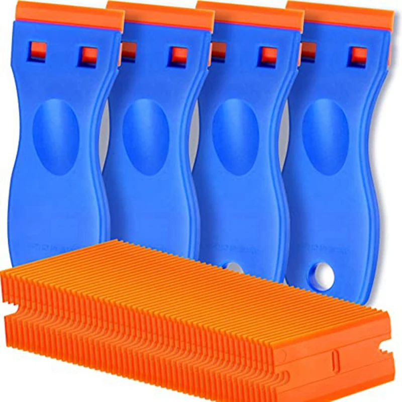 4 Pcs Plastic Razor Blade Scraper And 200 Pcs Blades, Remove Label Decal Tool For Stickers, Gaskets And Paints On Window
4 Pcs Plastic Razor Blade Scraper And 200 Pcs Blades, Remove Label Decal Tool For Stickers, Gaskets And Paints On Window