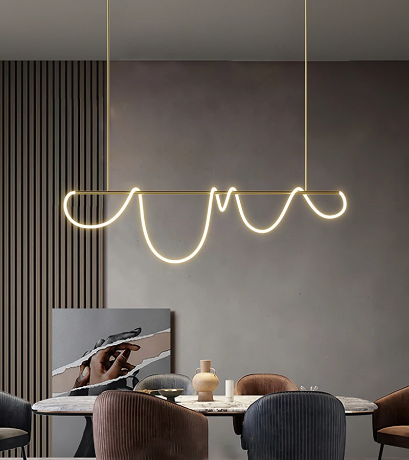 Minimalist LED silicon tube golden chandelier restaurant bar decorative lights wholesale at low prices
Minimalist LED silicon tube golden chandelier restaurant bar decorative lights wholesale at low prices