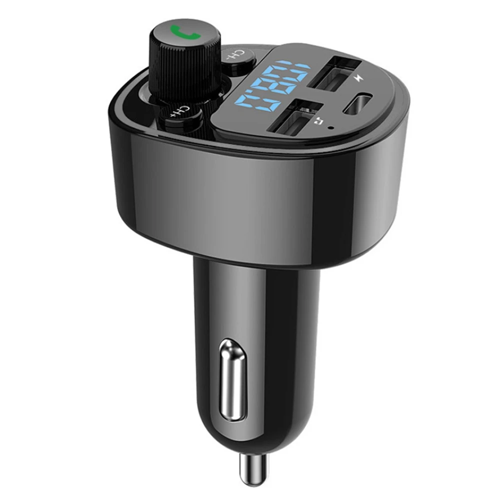 

Car Bluetooth 5.0 FM Transmitter MP3 Player PD Type-C Dual USB Charger Adapter Handsfree U Disk TF Card Lossless
