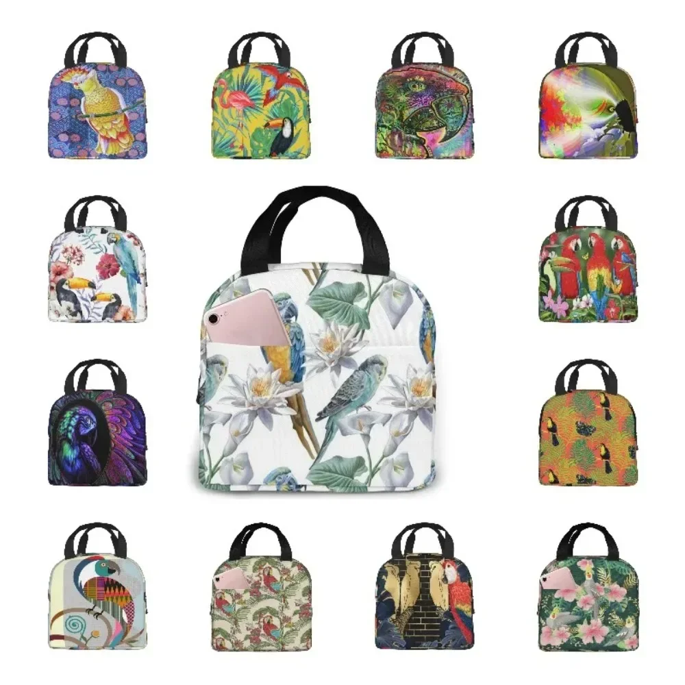 Large Lunch Bag Parrots On Branches printed Insulated Lunch Box for Women and Men, Portable Lunch Box for Work Picnic Beach
Large Lunch Bag Parrots On Branches printed Insulated Lunch Box for Women and Men, Portable Lunch Box for Work Picnic Beach
