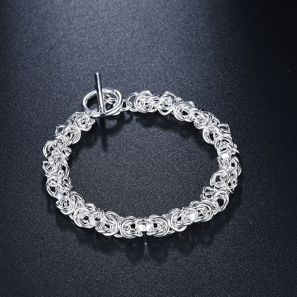 Fine 925 sterling silver chain bracelet Noble women Beautiful fashion Wedding lady TO toggle jewelry
Fine 925 sterling silver chain bracelet Noble women Beautiful fashion Wedding lady TO toggle jewelry