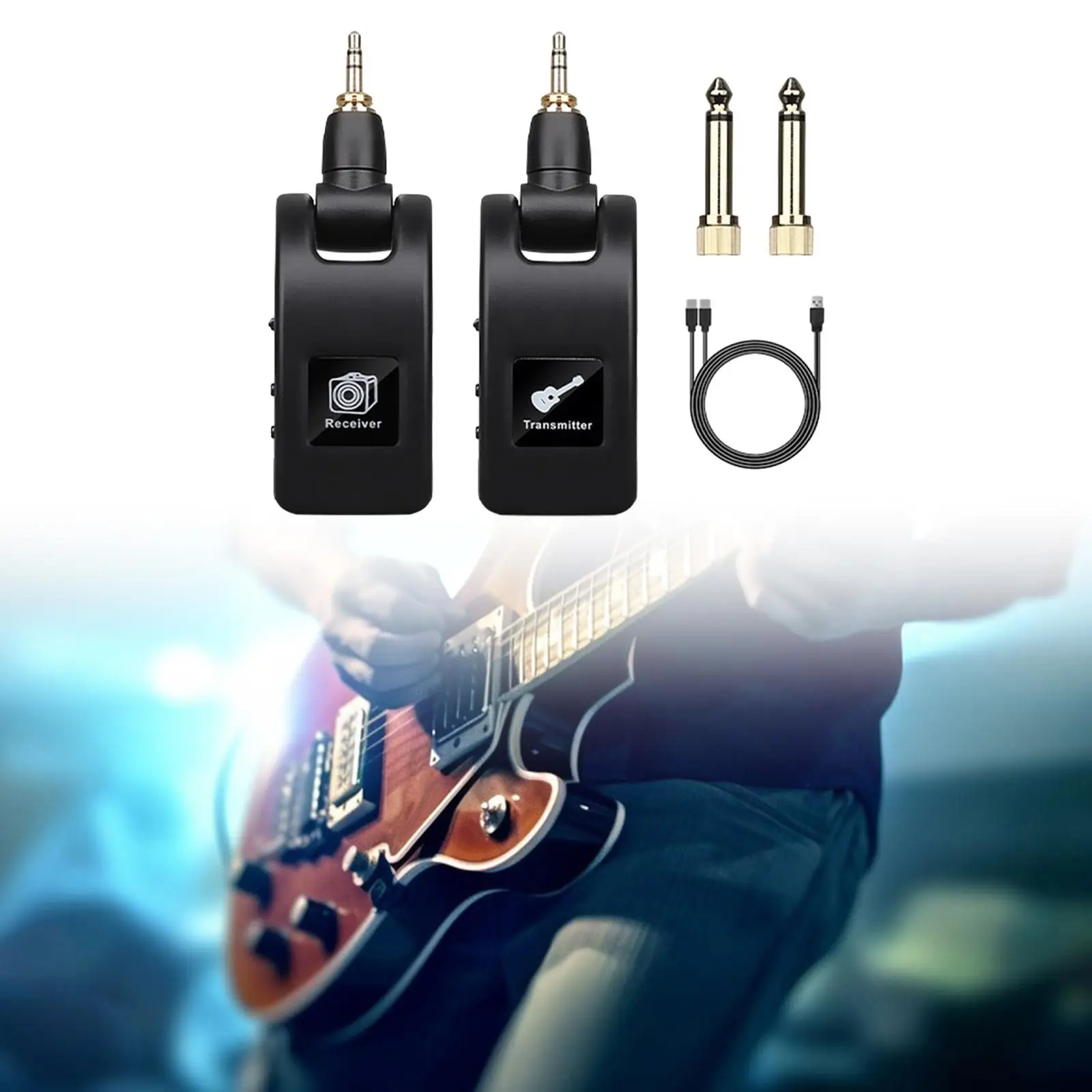 

Audio Transmitter and Receiver Music Equipment for Cordless Guitar Amplifier Guitar Condenser Mic Dynamic Mic Electric Bass