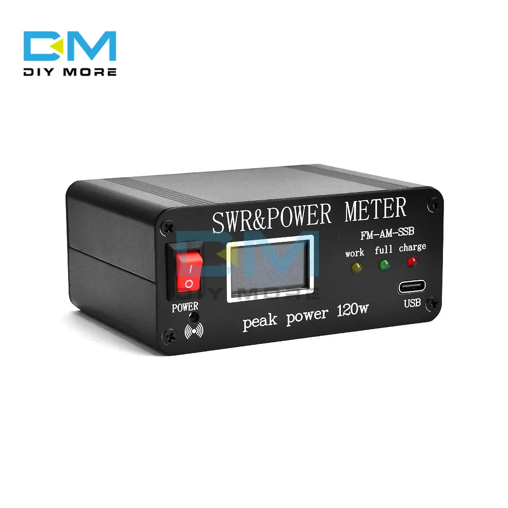 1.8MHz-50MHz 0.5W-120W SWR High Frequency Short Wave Standing Wave Meter Power Meter FM-AM-SSB with OLED Display 
1.8MHz-50MHz 0.5W-120W SWR High Frequency Short Wave Standing Wave Meter Power Meter FM-AM-SSB with OLED Display