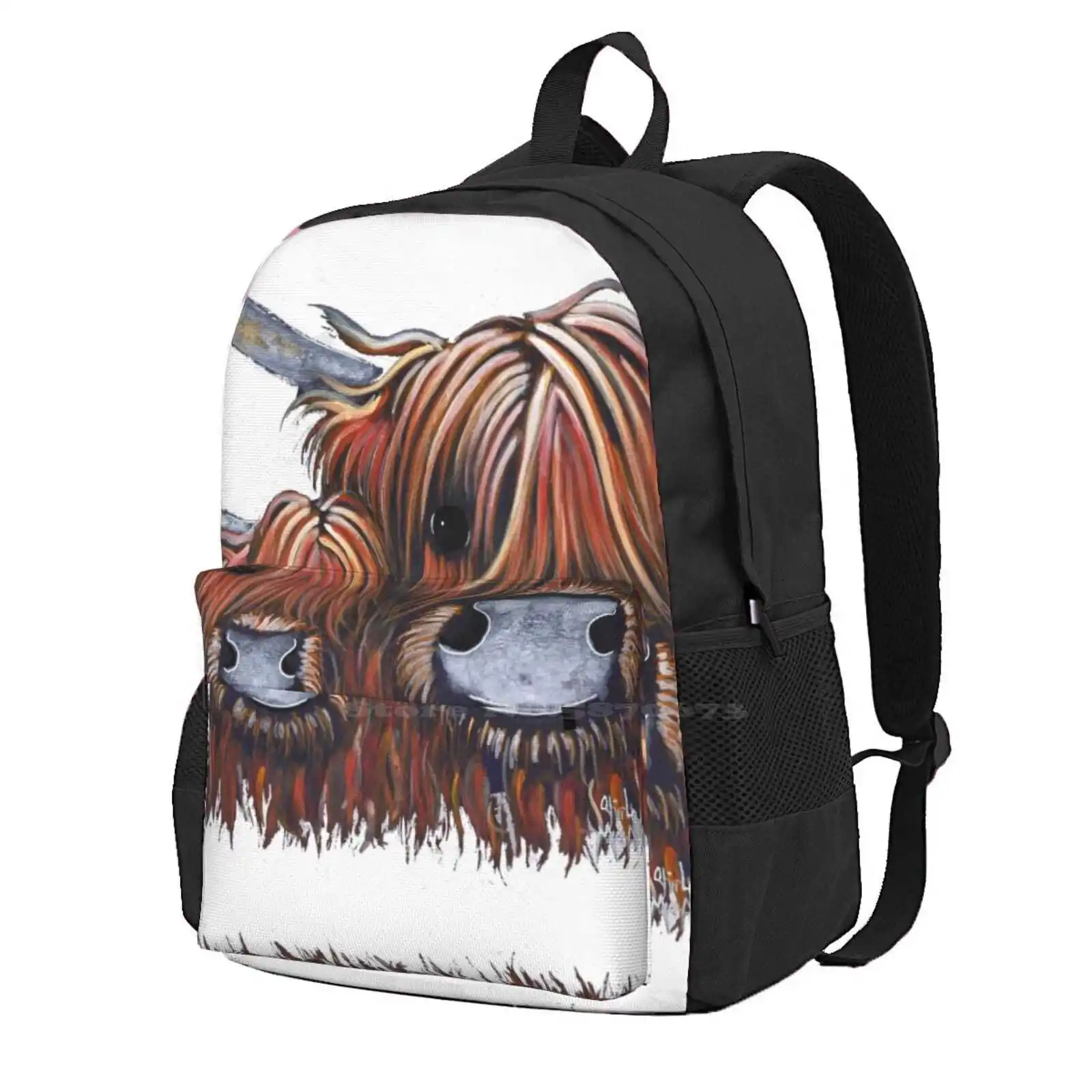 

Hairy Highland Cows ' Two Peas' By Shirley Macarthur Large Capacity School Backpack Laptop Bags Cows Highland Scottish Scotland