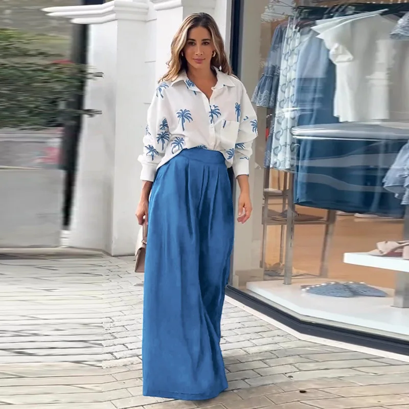 Autumn Casual Printed 2 Piece Set Women 2023 Fashion Button Down Shirt Sets Wide Leg Pants Suit Women Loose Blouse Set
Autumn Casual Printed 2 Piece Set Women 2023 Fashion Button Down Shirt Sets Wide Leg Pants Suit Women Loose Blouse Set
