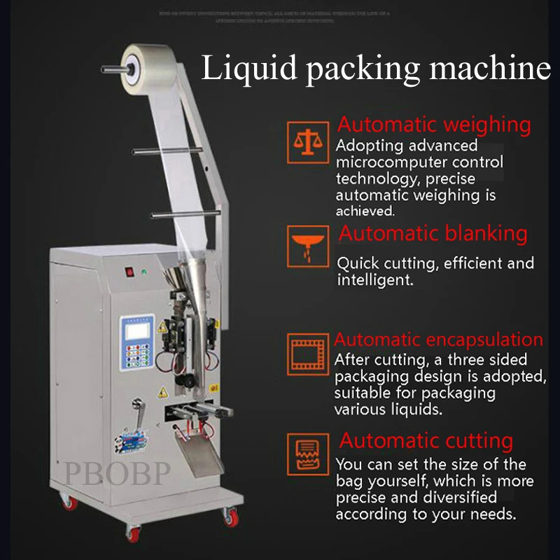 PBOBP Liquid Packing Machine For Alcohol Brown Sugar Water Pure Quantitative Filling Machine Sealing Packing Machine
PBOBP Liquid Packing Machine For Alcohol Brown Sugar Water Pure Quantitative Filling Machine Sealing Packing Machine