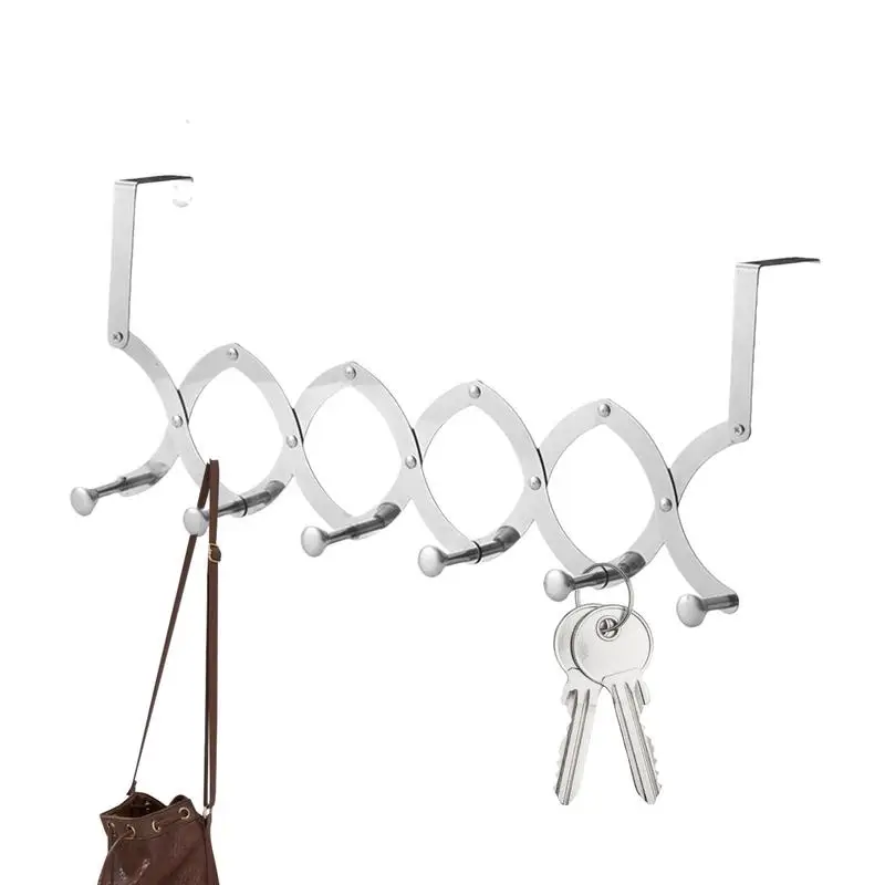 Over The Door Coat Hanger Retractable Metal Hooks Rack With Multi Functions Over Door Storage Supplies For Jackets Hats Keys 
Over The Door Coat Hanger Retractable Metal Hooks Rack With Multi Functions Over Door Storage Supplies For Jackets Hats Keys