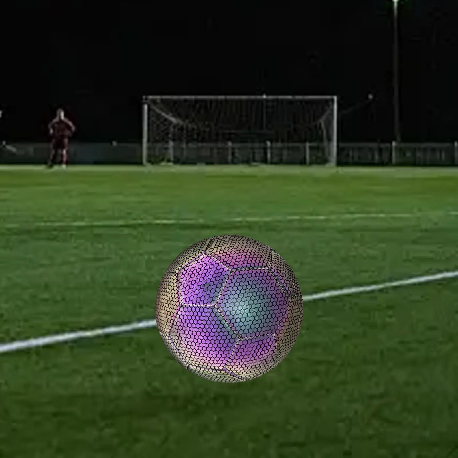 

Holographic Soccer Ball PU Leather Wear Resistant Training Ball Official Match Ball for Teens Players Boys and Girls Competition