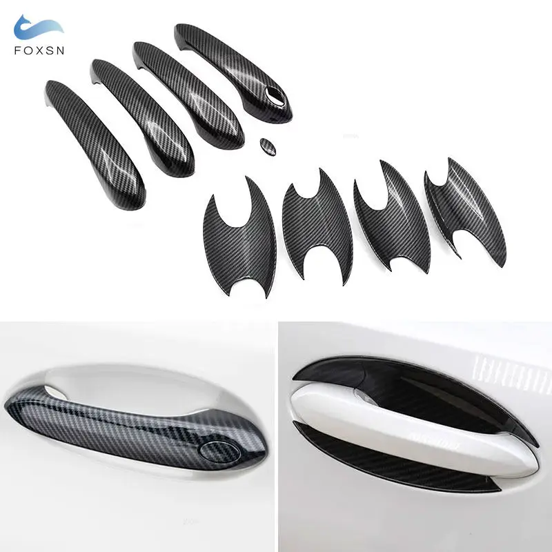 

ABS Carbon Fiber Texture Car-styling Exterior Door Handle Doors Bowl Cover Trim For BMW 3 Series G20 G28 2020 2021 2022 2023