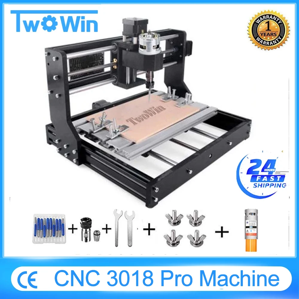 

CNC 3018 Pro Engraving Machine Wood Router GRBL ER11 Mini DIY 40W Laser Engraver for PCB PVC with Offline Controller