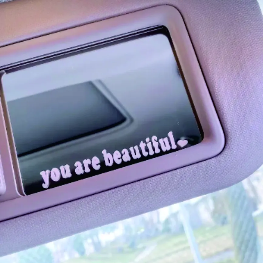 

The Text Car Stickers You Are Beautiful Interior Decoration Rear View Mirror Fashion Stickers Creative Sport PVC Vinyl Decals