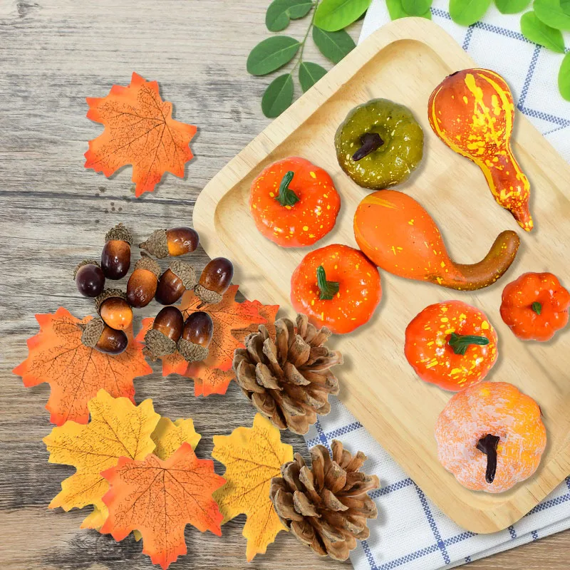 50pcs Artificial Maple Leaves Fake Pumpkin Pine Cone for Home Decoration Thanksgiving Halloween Photo Props DIY Scrapbook Crafts
50pcs Artificial Maple Leaves Fake Pumpkin Pine Cone for Home Decoration Thanksgiving Halloween Photo Props DIY Scrapbook Crafts