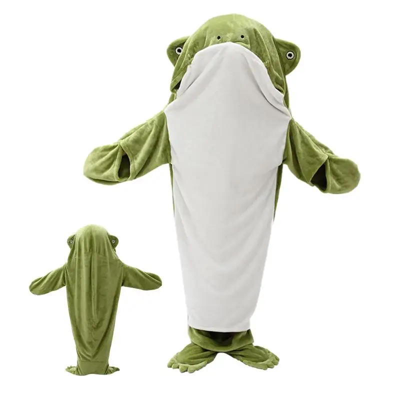 

Jumpsuit Blanket Cute Frog Jumpsuit Hoodie Cosplay Onesie Soft Flannel Pajama Cold Weather Sleep Loungewear Halloween Pajamas