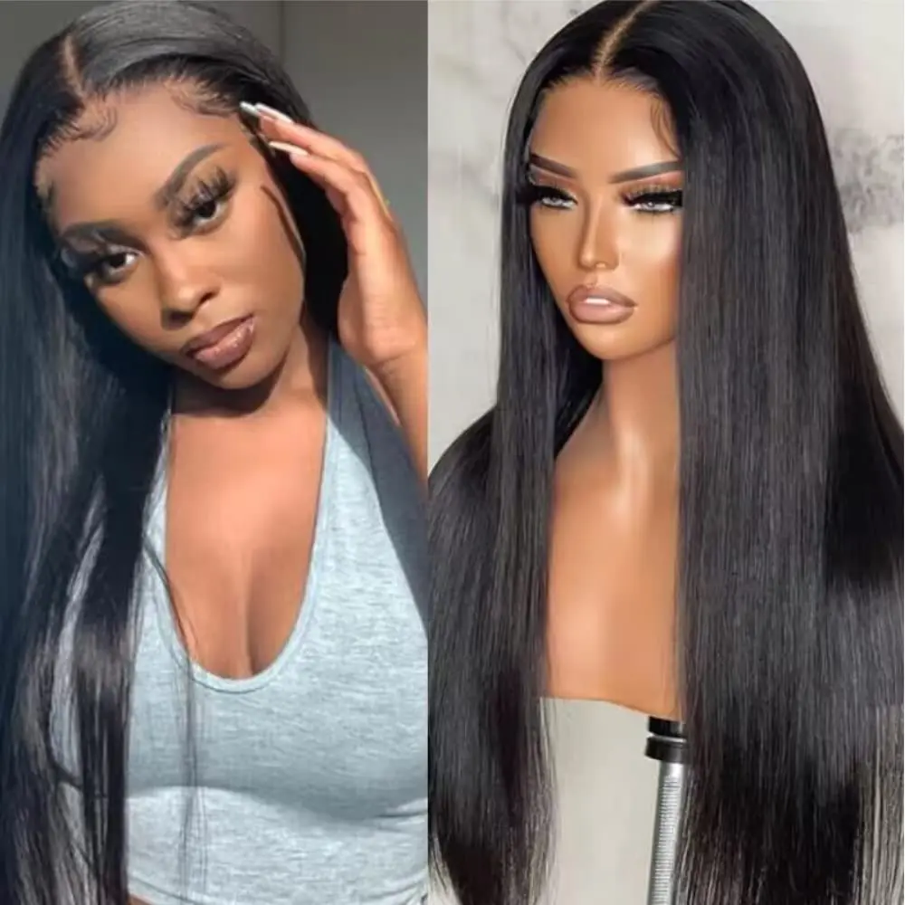 

Straight Human Hair Wigs 13X6 Lace Front Wig HD Transparent PrePlucked Brazilian 180% Remy Bone Straight 13x4 Frontal For Women