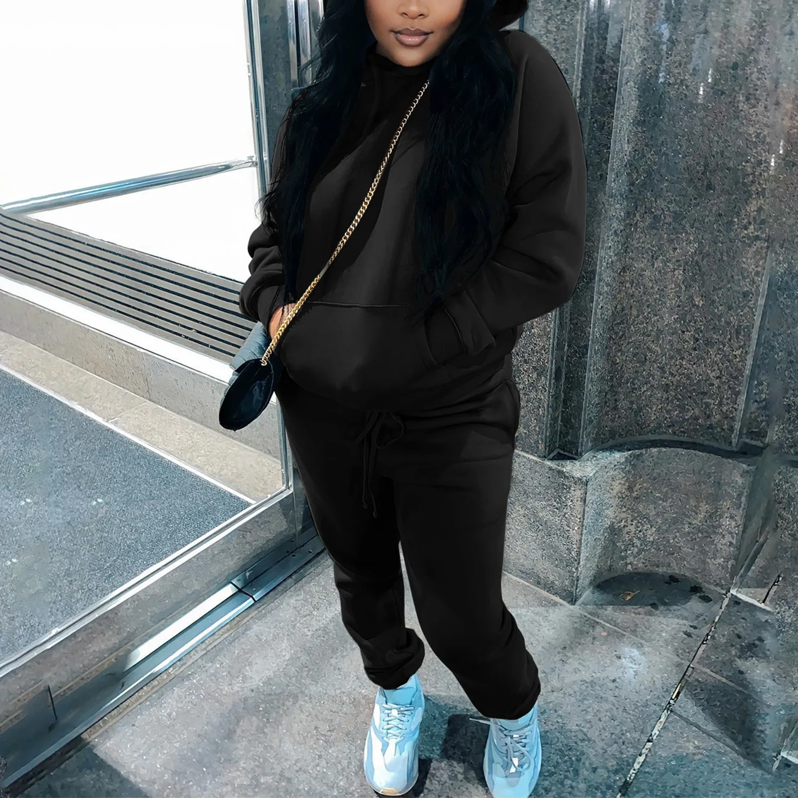 Women Sets Trousers Sweatershirt Solid Long Sleeved Hoodie Sports Suit Sport Trouser Suit With Long Sleeves Two Piece Sets
Women Sets Trousers Sweatershirt Solid Long Sleeved Hoodie Sports Suit Sport Trouser Suit With Long Sleeves Two Piece Sets