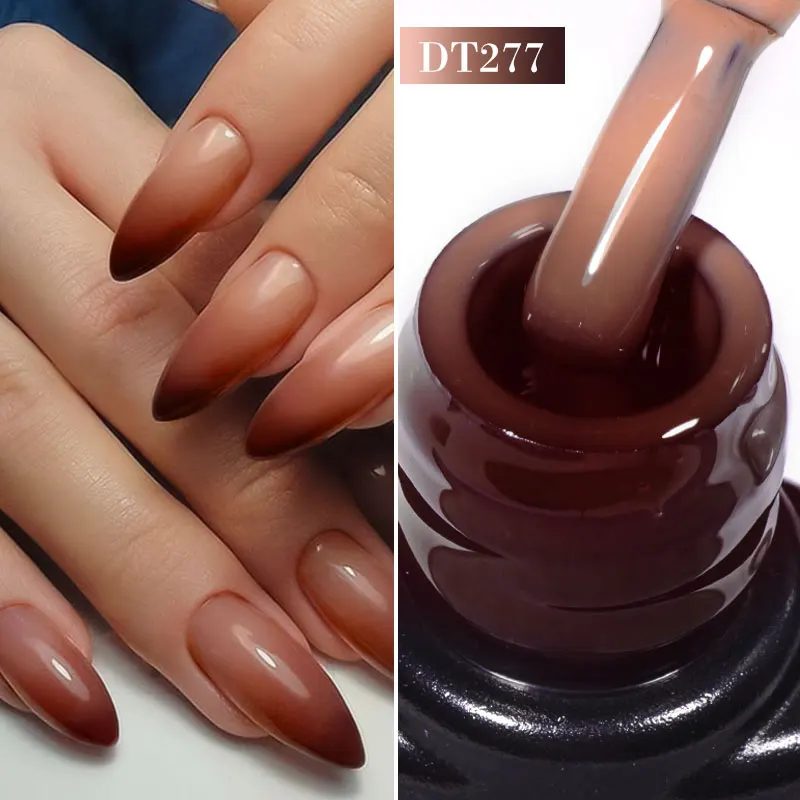 

MEET ACROSS 7ml 3 Colors Changing Thermal Gel Nail Polish Brown Gray Purple Soak Off Gel Vernis Winter Semi Permanant Nail Art