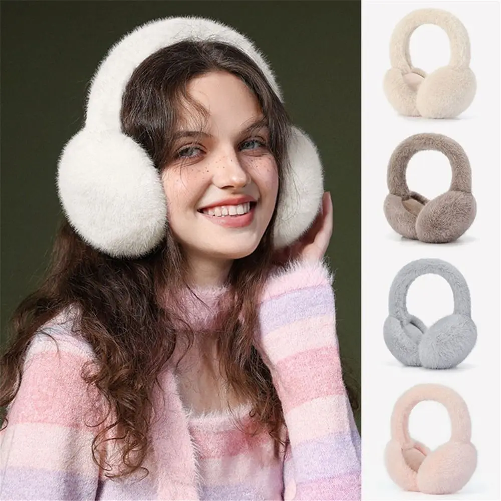 

1 Pcs Faux Rabbit Fur Warm Winter Ear Muffs Women Men Soft Earmuffs Cute Ear Covers Cold Fluffy Ear Warmers Headband Accessories