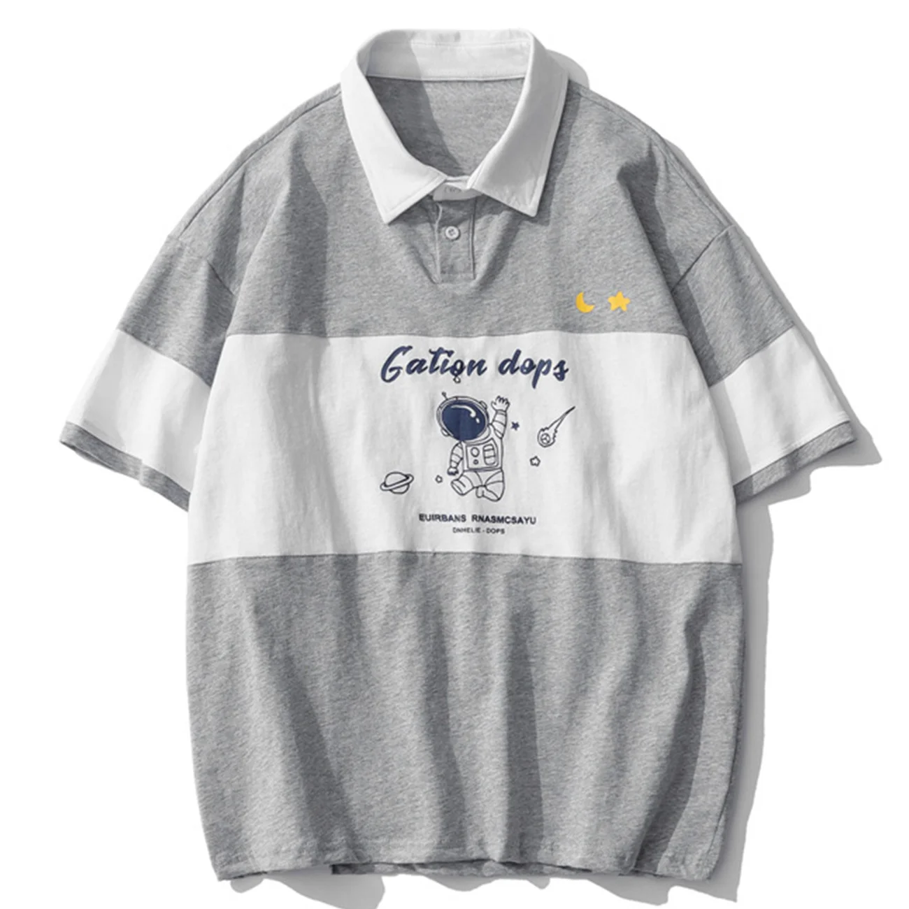 

Printed Astronaut Hip Hop Tshirts Mens Streetwear 2022 Summer Cotton Harajuku T-Shirt Loose Short Sleeve Shirts Blue Tops Tees