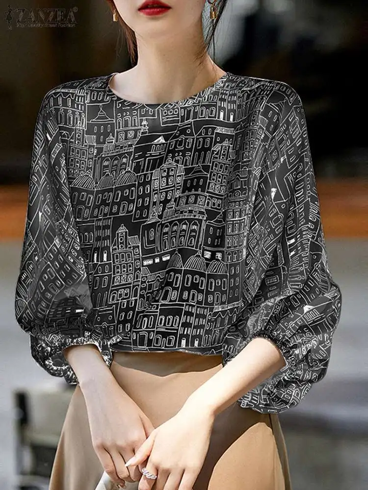 ZANZEA 2023 Summer Office Lady Korean Holiday 3/4 Puff Sleeve Tunics Women Fashion Printed Shirt Tops Vintage Round Neck Blouse
ZANZEA 2023 Summer Office Lady Korean Holiday 3/4 Puff Sleeve Tunics Women Fashion Printed Shirt Tops Vintage Round Neck Blouse