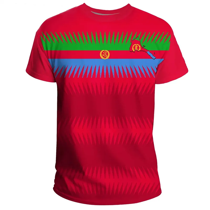 

Men's T-Shirts Africa Country Eritrea Flag Print Men Women Ethnic Tribe Harajuku Y2k Short Sleeves Streetwear Gym Top Tees