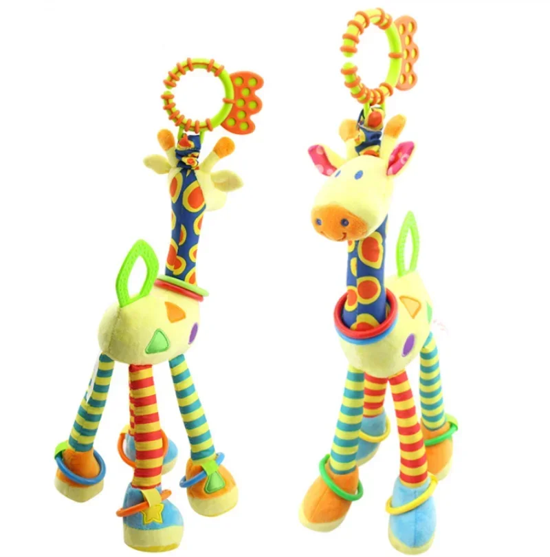 

Мягкий жираф, Зебра, животные, ручные колокольчики, детская игрушка для развития младенцев с искусственным рисунком, подарки для новорожденных