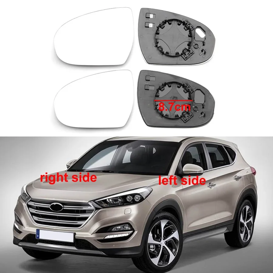 

For Hyundai Tucson 2015 2016 2017 2018 2019 2020 Door Wing Rear View Mirrors Lenses Outer Rearview Side Mirror White Glass Lens