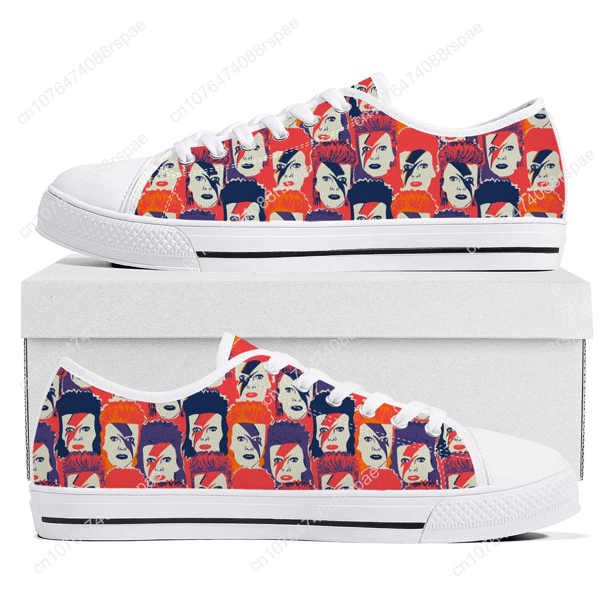 

David Rock Star Singer Low Top Sneakers Mens Womens Teenager Bowie High Quality Canvas Sneaker Casual Couple Shoes Custom Shoes