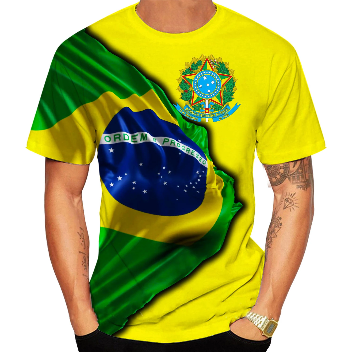 2023 Centenary of Brasil T-Shirt for Men's Summer O Neck Pullover Short Sleeve Fashion Cool Clothing Brazil Flag Oversized Tops
2023 Centenary of Brasil T-Shirt for Men's Summer O Neck Pullover Short Sleeve Fashion Cool Clothing Brazil Flag Oversized Tops