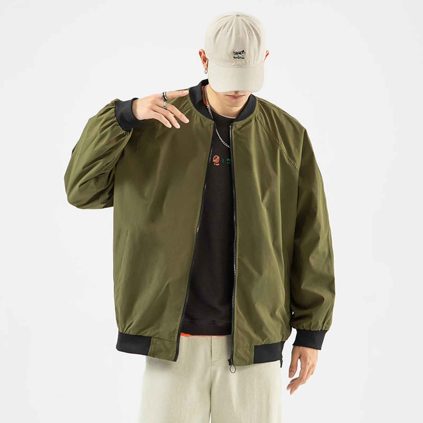 Men's Fashion Simple Slim Fit Solid Color Pocket Decoration Baseball Cardigan Long Sleeve Men's streetwear hip-pop trend Coat
Men's Fashion Simple Slim Fit Solid Color Pocket Decoration Baseball Cardigan Long Sleeve Men's streetwear hip-pop trend Coat