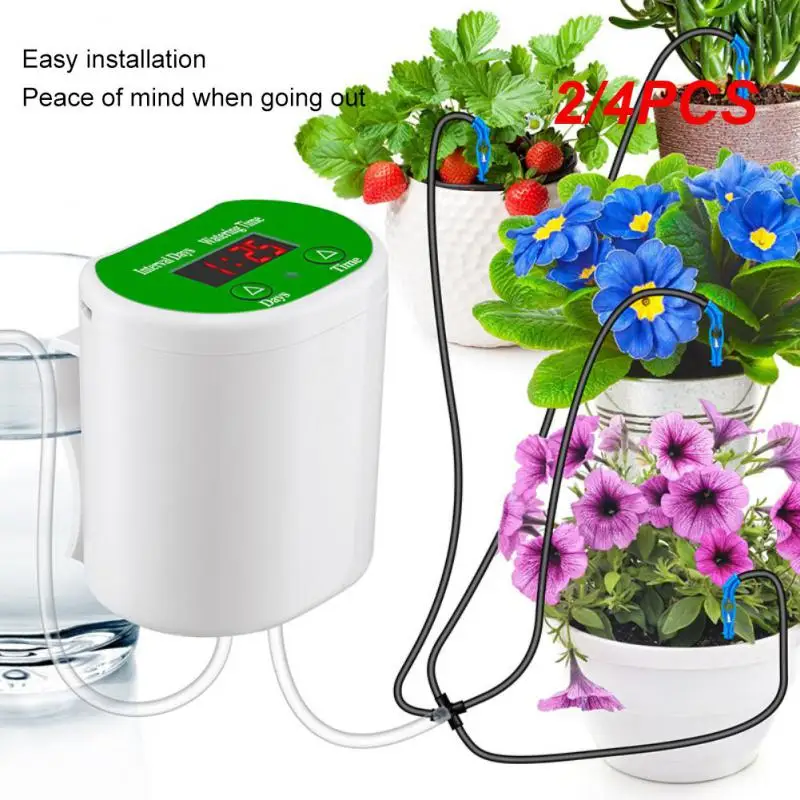 

2/4PCS Pump Intelligent Drip Irrigation Water Pump Timer System Garden Automatic Watering Device Solar Energy ChargingPotted