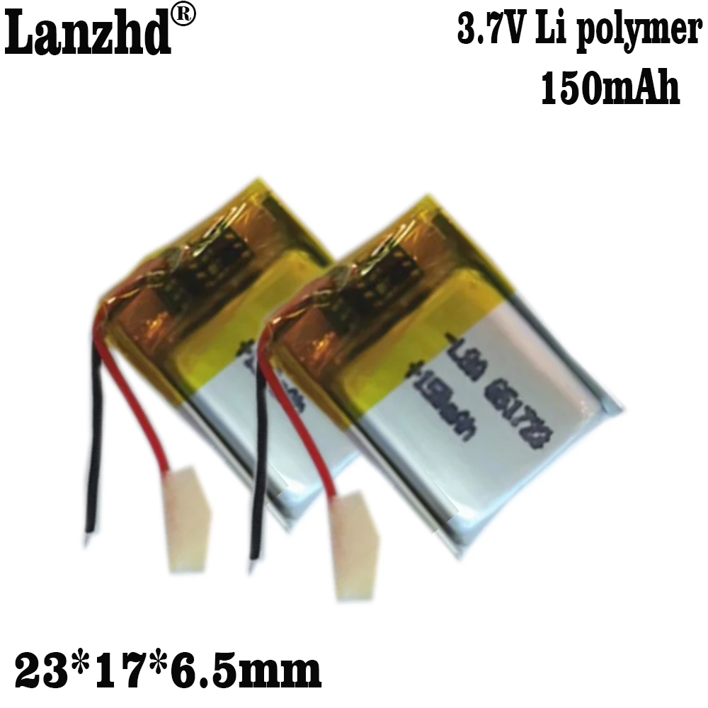 NEW 3.7V polymer battery 150mAH Li batteries For Cigarette lighter starting motor LED Lamp Bluetooth LED light 23*17*6.5mm
NEW 3.7V polymer battery 150mAH Li batteries For Cigarette lighter starting motor LED Lamp Bluetooth LED light 23*17*6.5mm