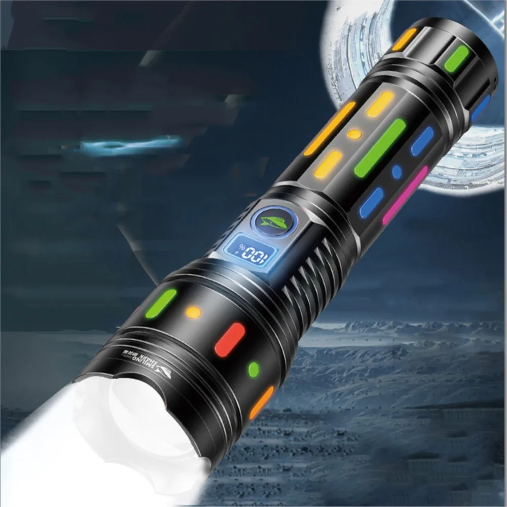 ZK30 32850 Colorful High-power Bright Flashlight Fluorescent Absorbing Luminous Tactical Torch Power Display Type-C Rechargeable
ZK30 32850 Colorful High-power Bright Flashlight Fluorescent Absorbing Luminous Tactical Torch Power Display Type-C Rechargeable