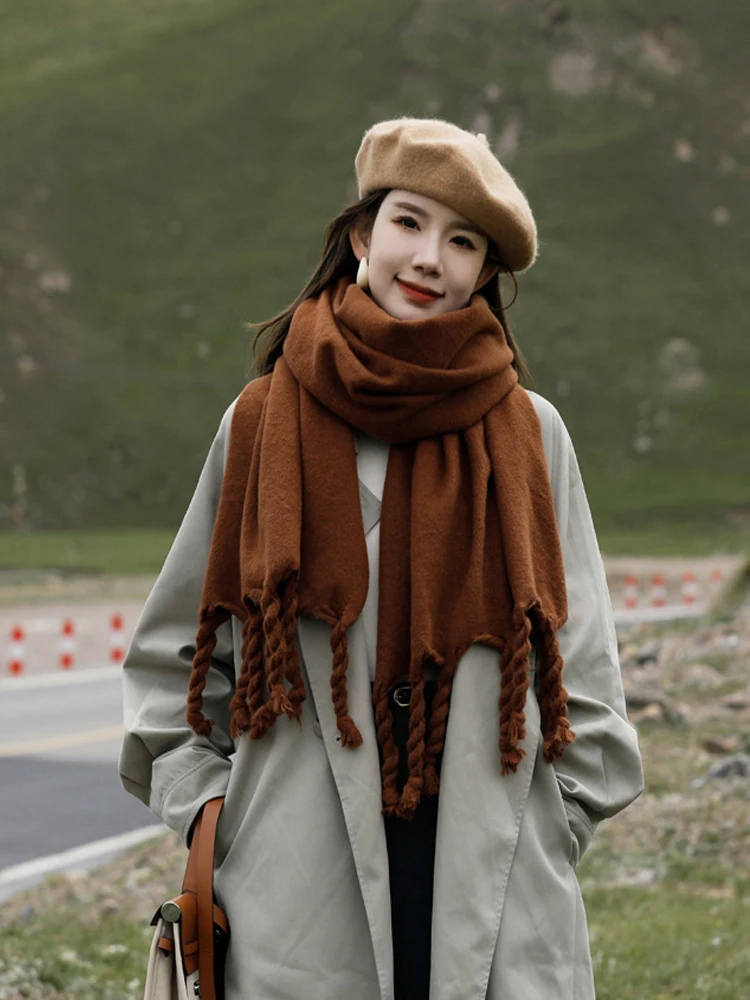 Autumn Winter Korean Version Solid Color Twist Plait Tassel Fashion Versatile New Women Scarf Thickened Warm Defend Cold Shawl
Autumn Winter Korean Version Solid Color Twist Plait Tassel Fashion Versatile New Women Scarf Thickened Warm Defend Cold Shawl