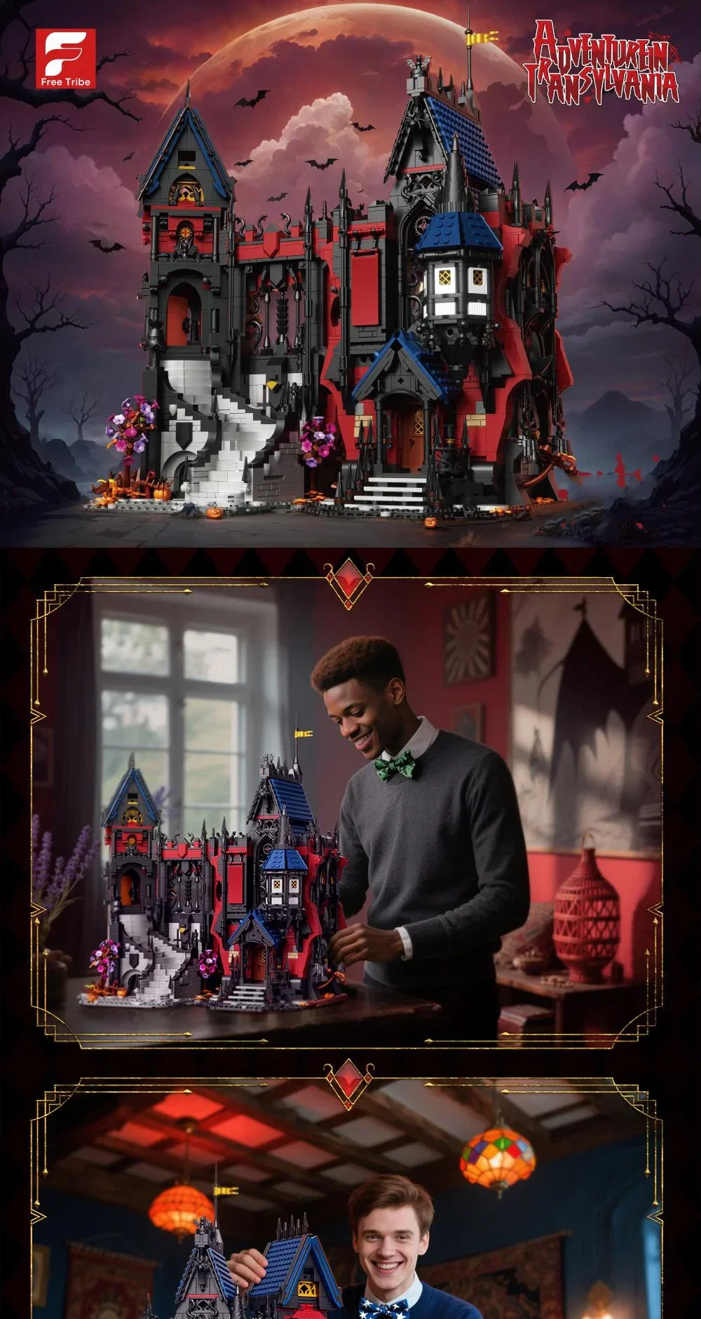 3540PCS Vampire Castle Building Blcoks Gothic Horror Castle Model Bricks Desktop Ornaments Kids Educational DIY Toy Holiday Gift 3540PCS Vampire Castle Building Blcoks Gothic Horror Castle Model Bricks Desktop Ornaments Kids Educational DIY Toy Holiday Gift