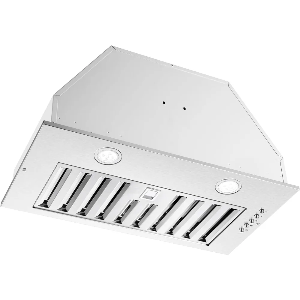 

Range Hood Insert 20 Inch Stainless Steel with Baffle filters, 600 CFM Built-in Kitchen Hood, Ducted/Ductless Convertible