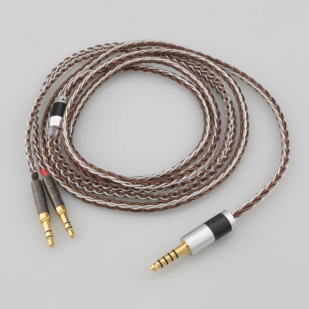 

New Audiocrast 8 Cores Headphone Earphone Cable For For Beyerdynamic T1 T5P II AMIRON HOME Denon AH-D600 AH-D7100 Headphone