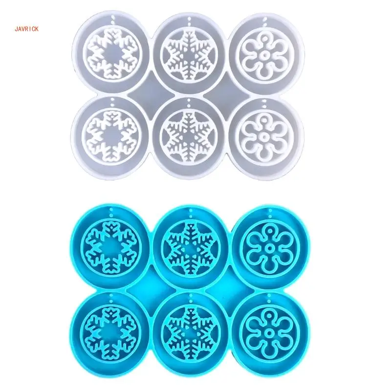 

Snowflake Silicone Molds Earring Pendant Epoxy Resin Mold Christmas Gift Hanging Keychain DIY Jewelry Making Supplies