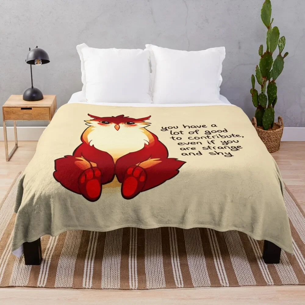 

You Have a Lot of Good to Contribute Blushing Owlbear Throw Blanket For Sofa Thin Cute Plaid Fluffy Shaggy Comforter Blankets