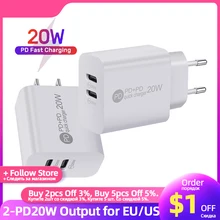Single Dual PD20W Fast Charging Phone Charger USB Type C Quick Charge Charger for iPhone Samsung Xiaomi EU/US Plug Power Adapter
Single Dual PD20W Fast Charging Phone Charger USB Type C Quick Charge Charger for iPhone Samsung Xiaomi EU/US Plug Power Adapter