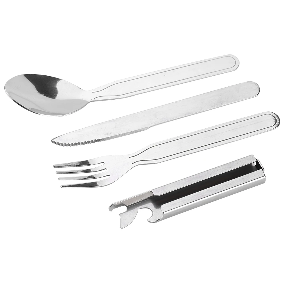 4pcs/set Stainless Steel Camping Tableware Portable Fork Spoon Knife And Bottle Opener For Camping Picnic Travel
4pcs/set Stainless Steel Camping Tableware Portable Fork Spoon Knife And Bottle Opener For Camping Picnic Travel