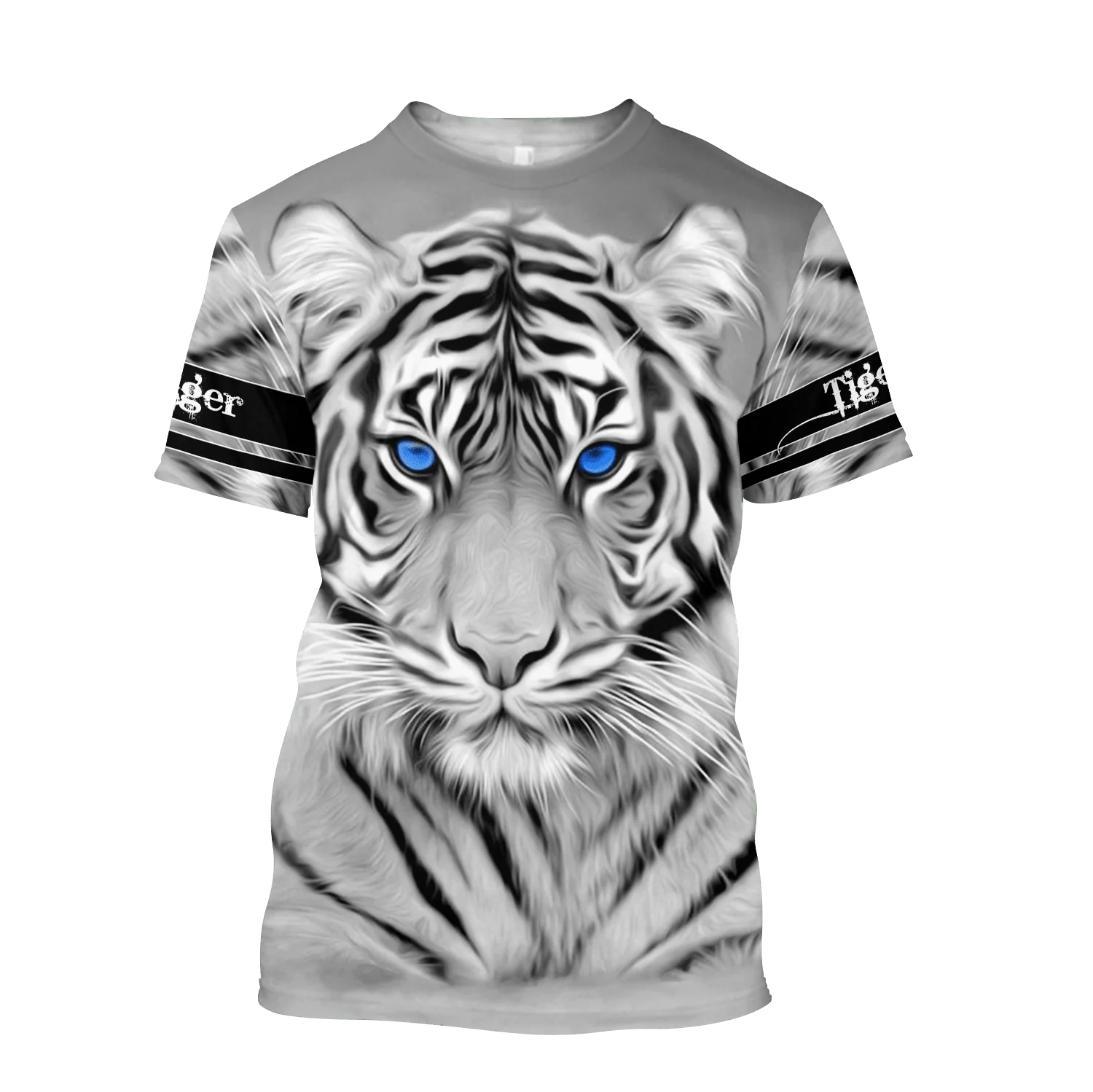 

3D Tiger Print T Shirt For Men Boutique Animal Graphic T-Shirts Summer Trend Harajuku Oversized Short Sleeve Leisure O-neck Tops