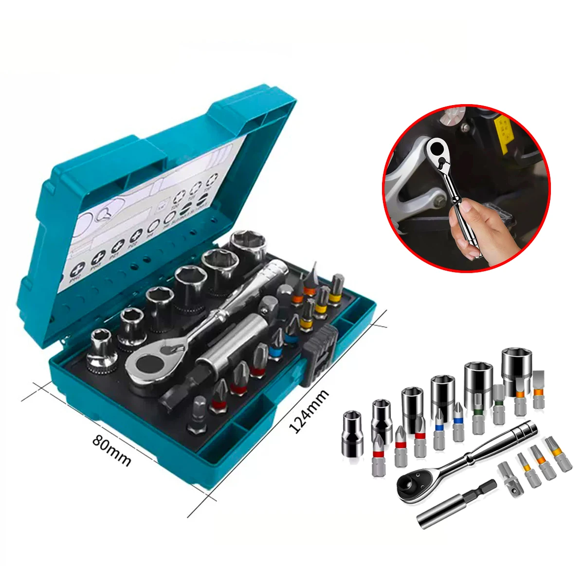 Makita Ratchet Fast Wrench Socket and Screw Batch Bits 21PCS Set Chromium Molybdenum Alloy Steel Repair The Car Hand Toolsools
Makita Ratchet Fast Wrench Socket and Screw Batch Bits 21PCS Set Chromium Molybdenum Alloy Steel Repair The Car Hand Toolsools